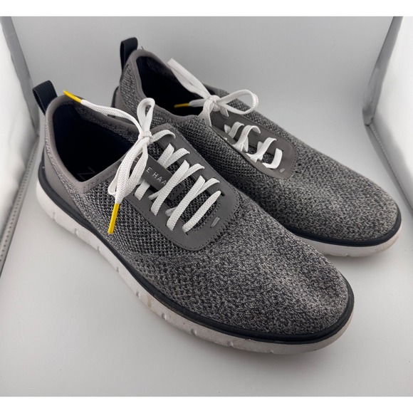 Cole Haan Zerogrand Mens Gray Knit Lace Up Sneakers Shoes Size 10